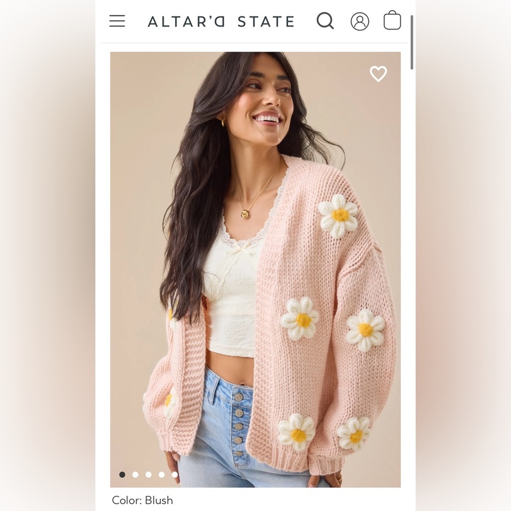 Altr’d State Daisie 3D Floral Cardigan